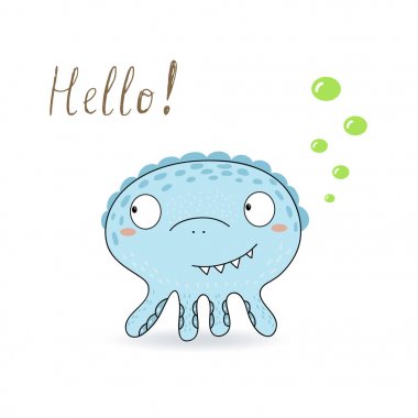 Sevimli Canavarlar karikatür tarzı. vektör desen