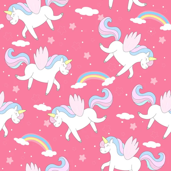 şirin unicorn üzerinde pembe bir adam. vektör desen