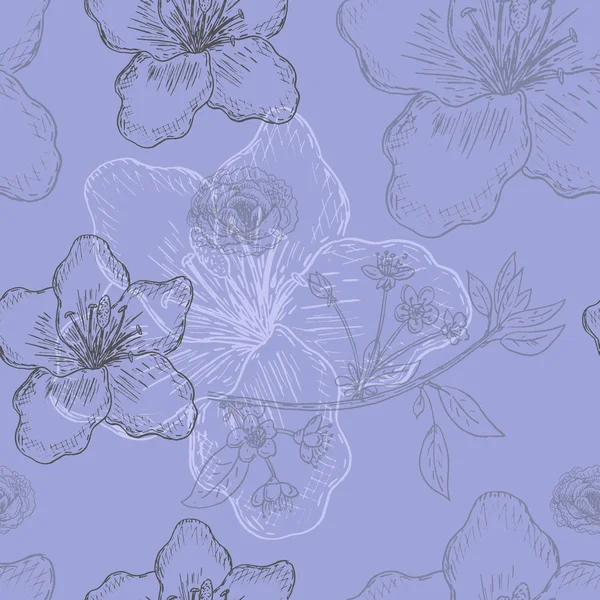 Naadloze patroon met schattige Vintage bloemen. vector achtergrond — Stockvector