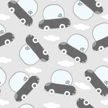 retro çizgi film araba ile Seamless modeli. vektör yazdırma.