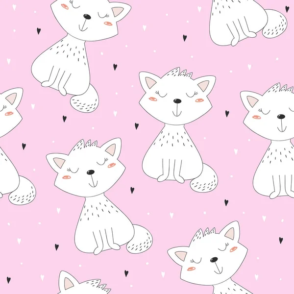 Cute cats colorful seamless pattern background — Stock Vector