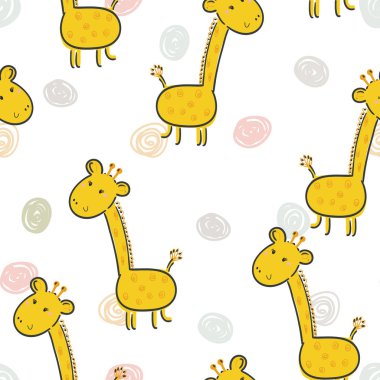 Sevimli zürafa desen baskı çocuklar için