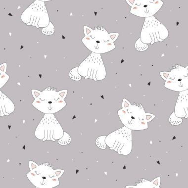 Şirin kediler renksiz desenli arka plan