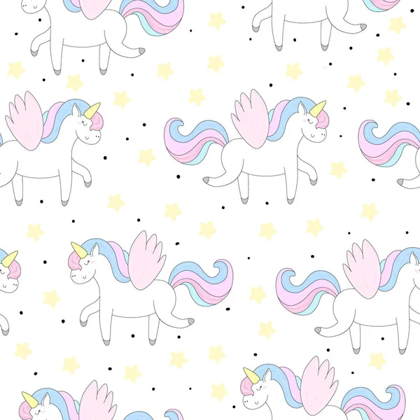Cute unicorn vector pattern — Stock Vector