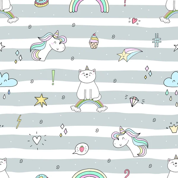 şirin tek boynuzlu at vektör desen