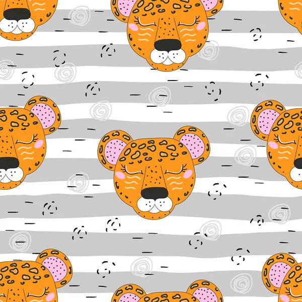 아이 들을 위한 귀여운 팬더 패턴 인쇄 — 스톡 벡터