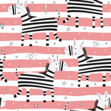 Çizgi film zebra Seamless Modeli