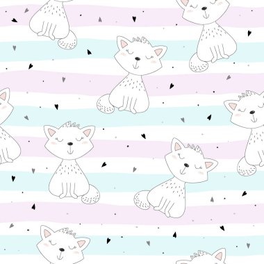 Şirin kediler renksiz desenli arka plan