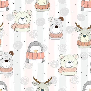 Şirin kediler renksiz desenli arka plan