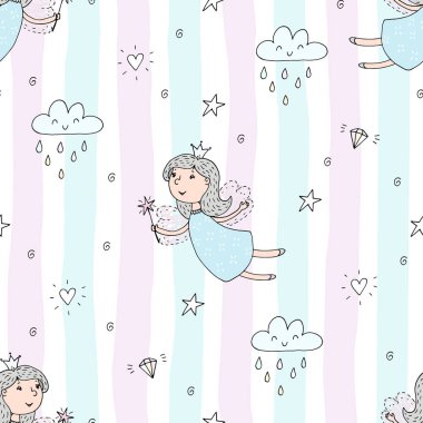 çizgi film olumlu seamless modeli ile şirin kızlar