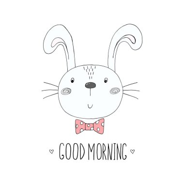 sevimli tavşan ile vektör kartı. vektör yazdırma