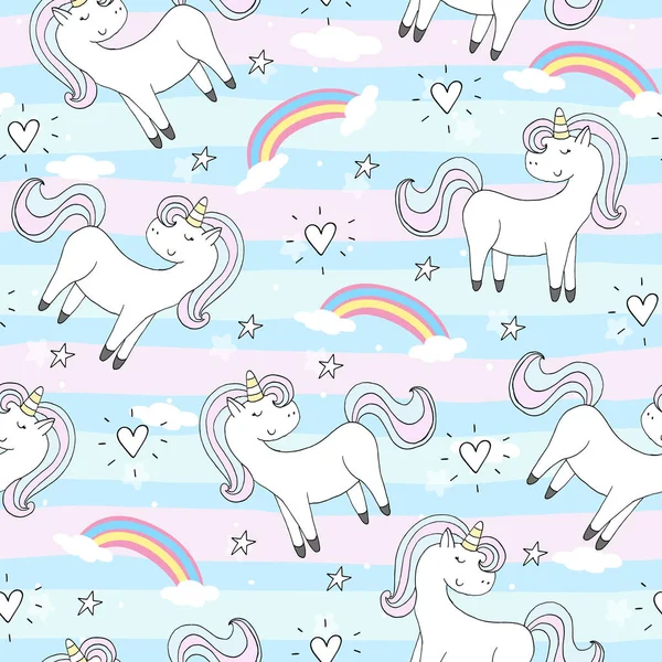 şirin unicorn üzerinde pembe bir adam. vektör desen