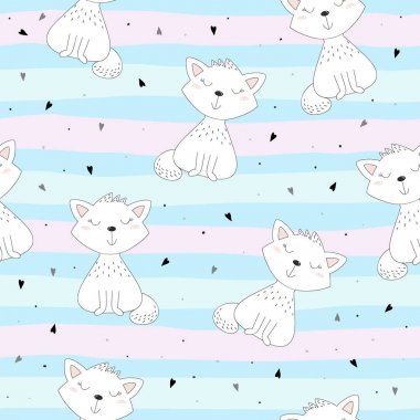 Şirin kediler renksiz desenli arka plan