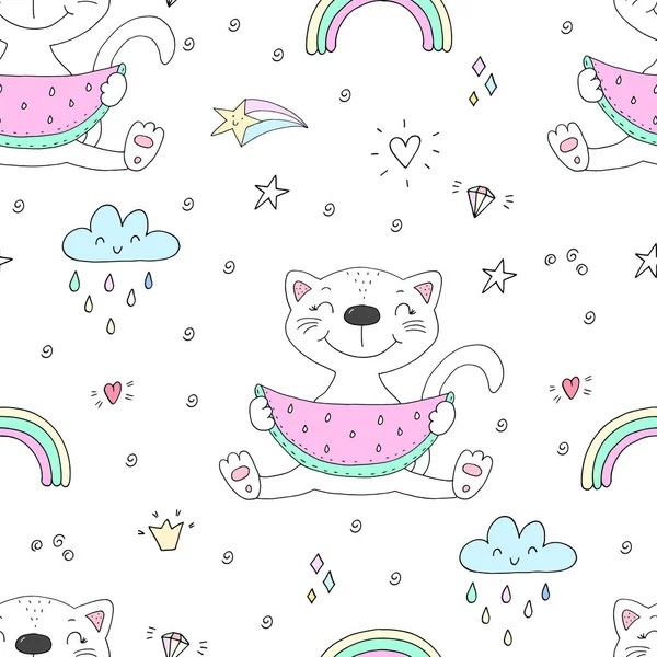 Şirin kediler renksiz desenli arka plan