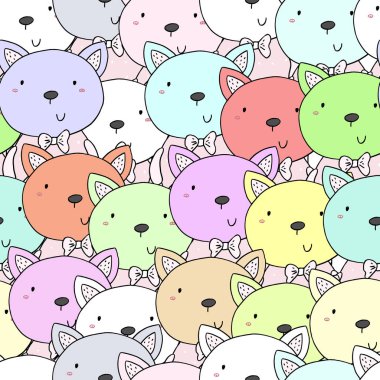Şirin kediler renksiz desenli arka plan