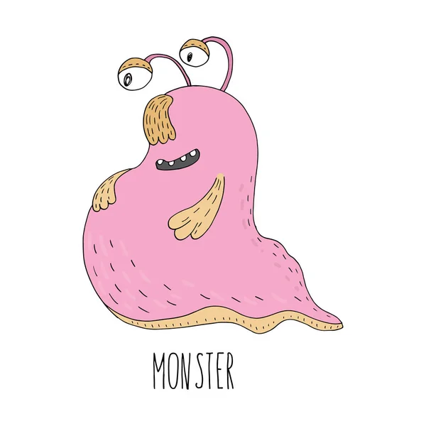 Niedlichen handgezeichneten Monster Cartoon-Stil. Vektordruck — Stockvektor