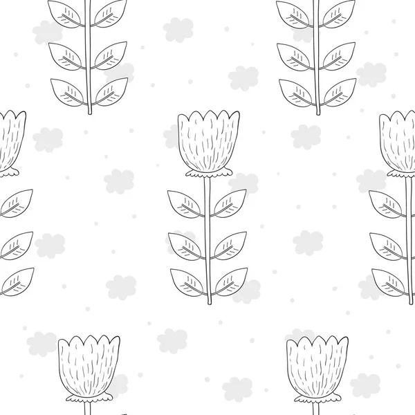 かわいいヴィンテージの花とのシームレスなパターン。ベクトルの背景 — ストックベクタ