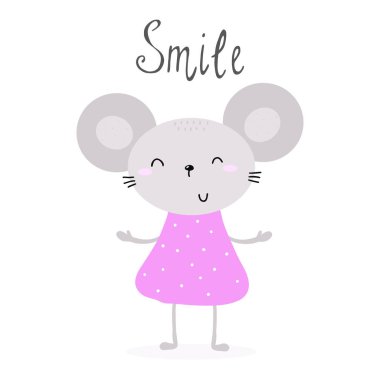 sevimli küçük fare vektör çizim