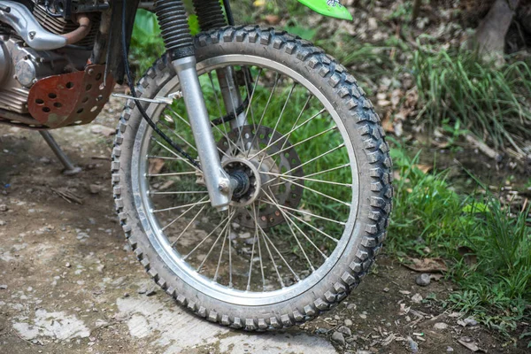 Front wheel of motorbike