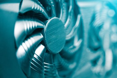 Soğutma sistemi closeup oyun ve incelemesi bilgisayar için güçlü grafik kartı