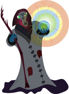 Sihirbazı Crystal Ball - vektör çizim ile