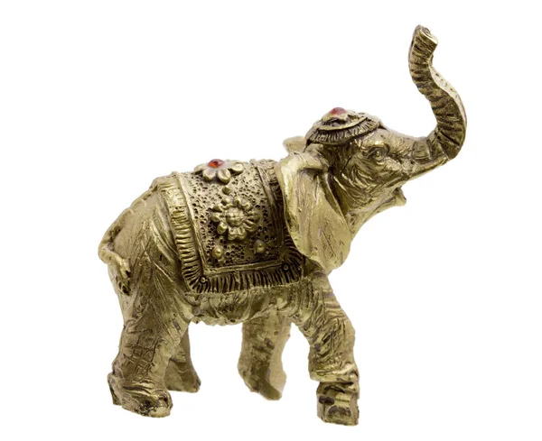 Золотой слон на белом фоне Лицензионные Стоковые Изображения