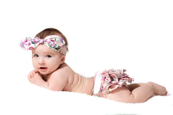 Bebé sobre un fondo blanco aislado —  Fotos de Stock