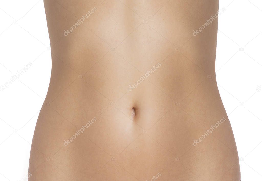  beautiful slim female waist on a white background