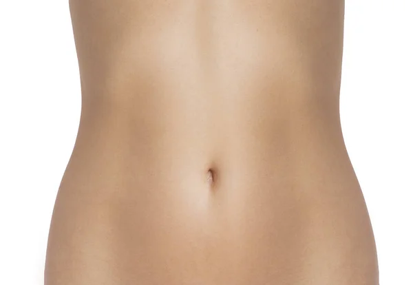 Bela cintura feminina magra em um fundo branco — Fotografia de Stock