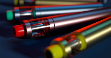 e-cigs siyah arka plan üzerine