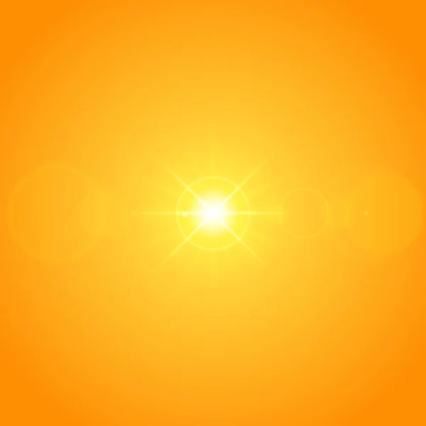 Sol con plantilla de luces de destello de lente y fondo vectorial . — Archivo Imágenes Vectoriales
