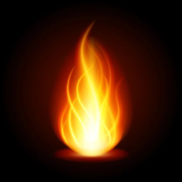 Abstraktní oheň plamen světla na černém pozadí vektorové ilustrace. — Stockový vektor
