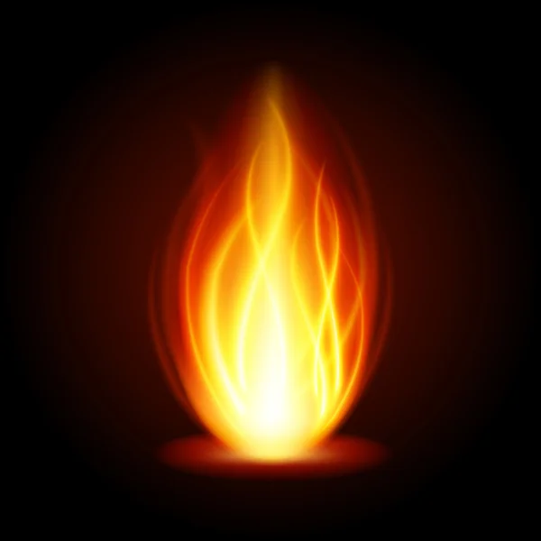 Abstract fire flame light on black background vector illustration. — Stock Vector