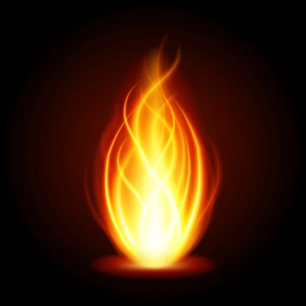 Abstract fire flame light on black background vector illustration. — Stock Vector