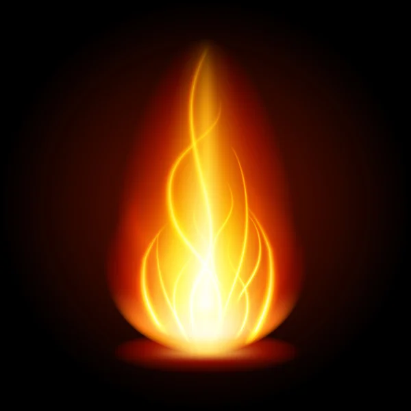 Abstract vuur-vlam licht op zwarte achtergrond vectorillustratie. — Stockvector