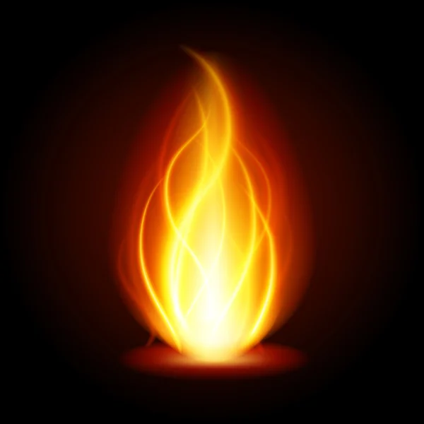 Abstract fire flame light on black background vector illustration. — Stock Vector