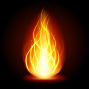 Alev arka ateş etmek siyah arka plan vektör çizim ışık. 