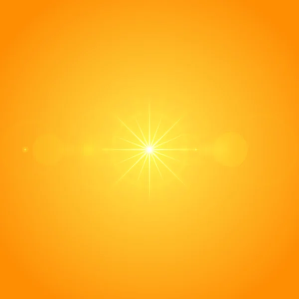 Zon met lens flare lichten sjabloon en vector achtergrond. — Stockvector