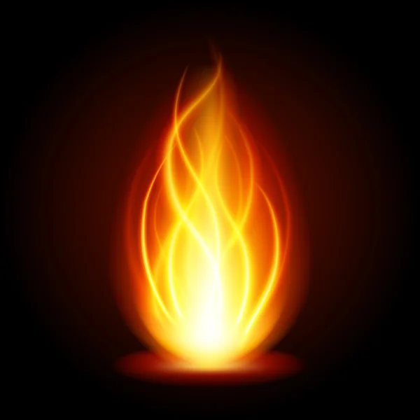 Lumière de flamme de feu abstraite sur fond noir illustration vectorielle . — Image vectorielle