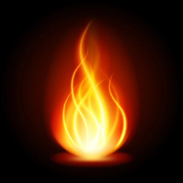 Rezumat foc flacără lumină pe fundal negru vector ilustrare . — Vector de stoc