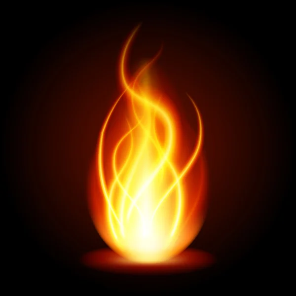 Abstract vuur-vlam licht op zwarte achtergrond vectorillustratie. — Stockvector