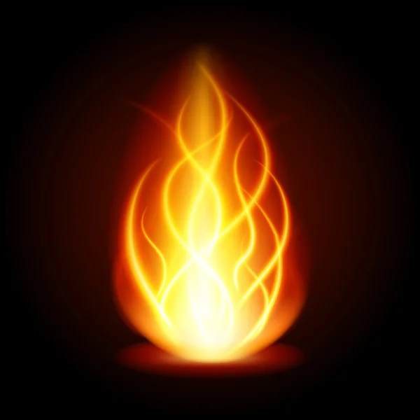 Abstract fire flame light on black background vector illustration. — Stock Vector