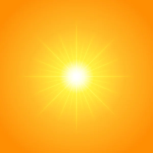Sonne mit Linsenschlaglicht-Vorlage und Vektorhintergrund. — Stockvektor