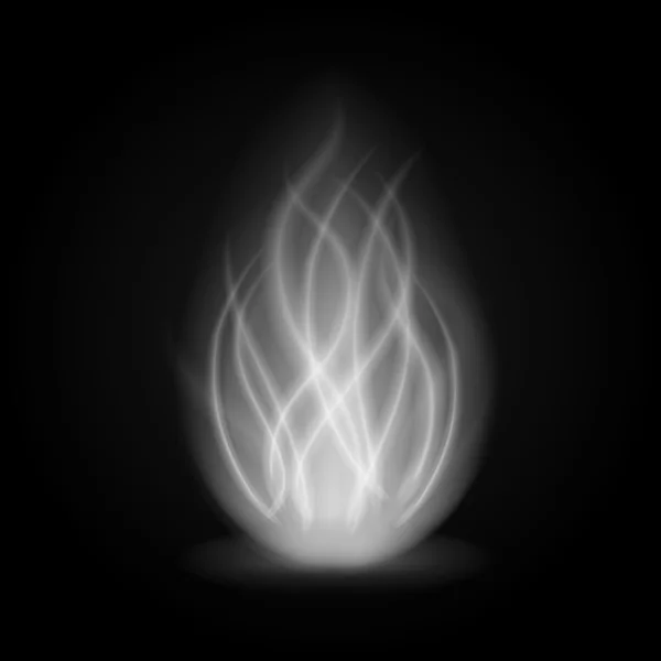 Abstract Vuur rook licht op zwarte achtergrond vectorillustratie. — Stockvector