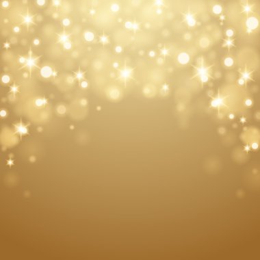 Altın ışık Bokeh arka plan vektör çizim. 
