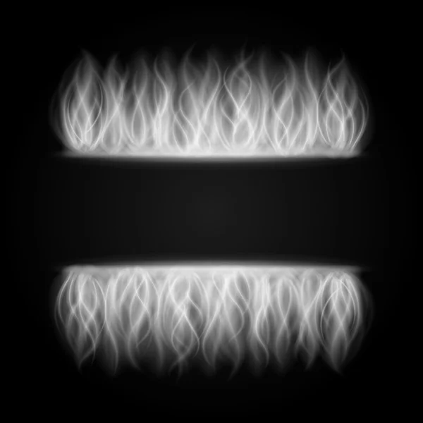 Luz de humo de fuego abstracta en la ilustración del vector de fondo negro . — Vector de stock