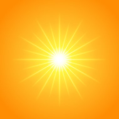 Sun with lens flare lights template and vector background.  clipart