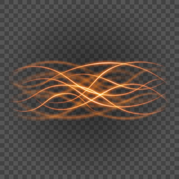 Lignes lisses orange clair sur fond transparent illustration vectorielle . — Image vectorielle