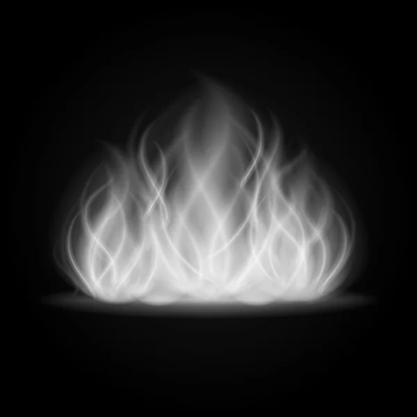 Abstrato fogo fumaça luz no fundo preto vetor ilustração . — Vetor de Stock