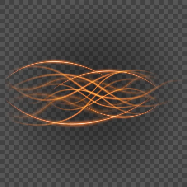 Lignes lisses orange clair sur fond transparent illustration vectorielle . — Image vectorielle